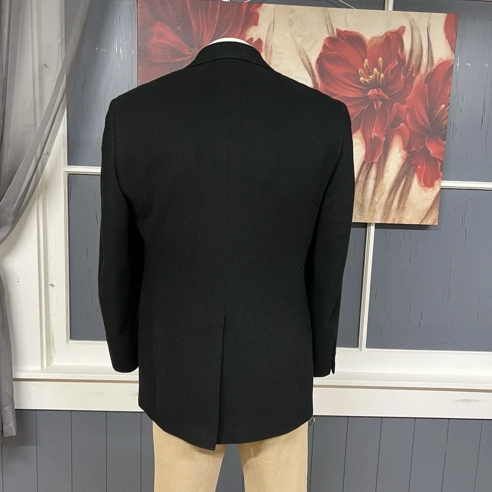 Vintage Brooks Brothers Camel Hair Blazer Jacket Sport Coat Mens 42R Black